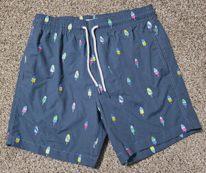 Trunks Surf Swim Co Shorts Medium Mens Blue Popsicle Novelty Mesh Swim Trunks M